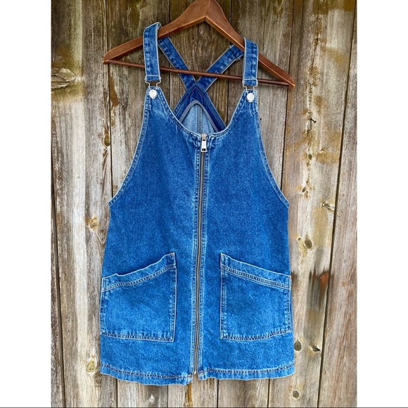 TOPSHOP moto jean denim zip up overall dress - Picture 1 of 6